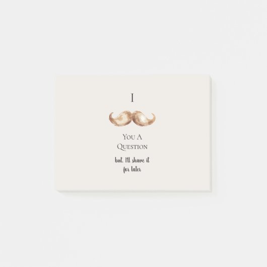 Post-it® Moustache Crème Rayures Bleues Vous Pose Une Quest (Devant)