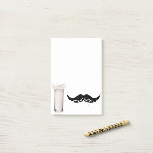 Post-it® Moustache de lait (Sur un bureau)