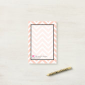 Post-it® Moustache et lèvres sur Peach Chevron Mariage (Sur un bureau)