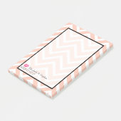 Post-it® Moustache et lèvres sur Peach Chevron Mariage (Incliné)