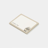 Post-it® Mouton dessin animé beige (Incliné)