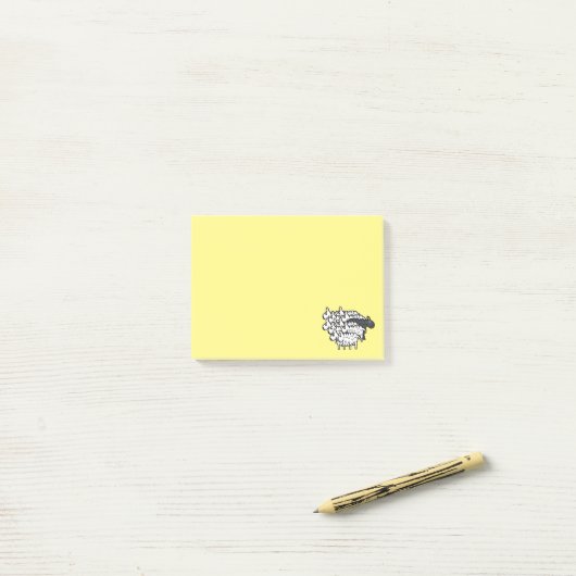 Post-it® Mouton noir (Sur un bureau)