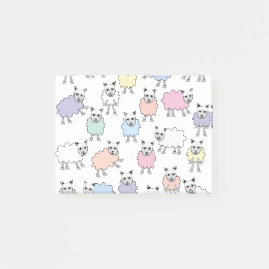 Post-it® Moutons colorés adorables (Devant)