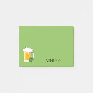Post-it® Mug de bière irlandaise avec Shamrock Clover Per