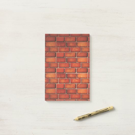 Post-it® Mur de briques rouge (Sur un bureau)