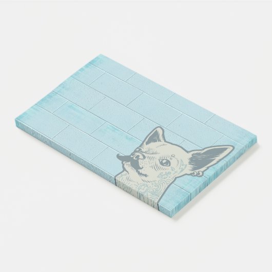 Post-it® Mur de graffitis Mustache Chihuahua (Incliné)