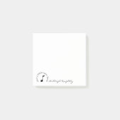 Post-it® Music Note Nom de script Black White Personnalisé (Devant)