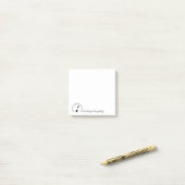 Post-it® Music Note Nom de script Black White Personnalisé (Sur un bureau)