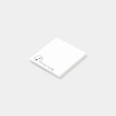Post-it® Music Note Nom de script Black White Personnalisé (Incliné)