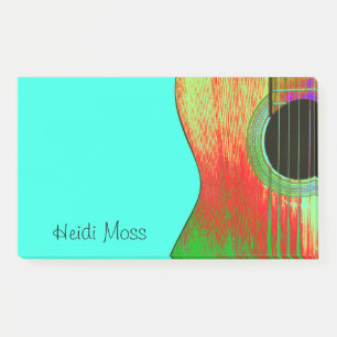 Post-it® Musical Monogramme Turquoise Green Guitare