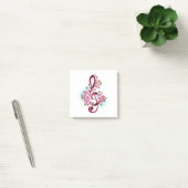 Post-it® Musical treble clef notes with sakura flowers (Bureau)