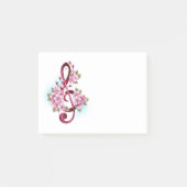 Post-it® Musical treble clef notes with sakura flowers (Devant)