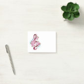 Post-it® Musical treble clef notes with sakura flowers (Bureau)
