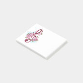 Post-it® Musical treble clef notes with sakura flowers (Incliné)