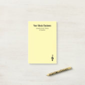 Post-it® Musical Treble Clef Professional Musicien Jaune (Sur un bureau)