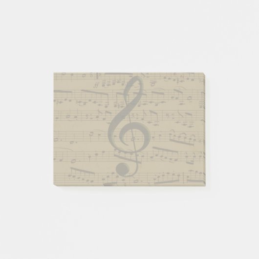 Post-it® Musical Treble Clef Sheet Musique Classique (Devant)