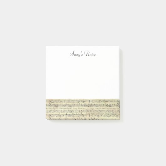 Post-it® Musicien vintage de notes musicales (Devant)