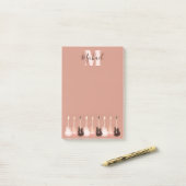 Post-it® Musiciens de guitare électrique acoustique Monogra (Sur un bureau)