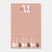 Post-it® Musiciens de guitare électrique acoustique Monogra (Devant)