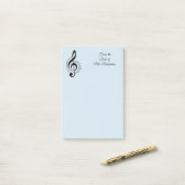 Post-it® Musique Bleue Personnaliser Publier des notes 4x6 (Sur un bureau)