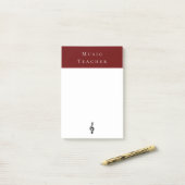 Post-it® Musique Enseignant Treble Clef Musical Rouge (Sur un bureau)