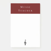 Post-it® Musique Enseignant Treble Clef Musical Rouge (Devant)