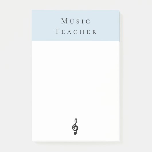 Post-it® Musique Enseignant Treble Clef Simple Blue (Devant)