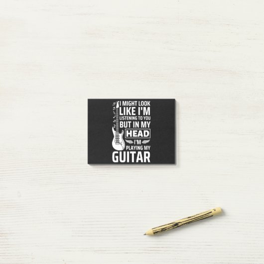 Post-it® Musique guitare (Sur un bureau)