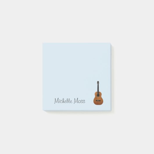 Post-it® Musique guitare Monogramme bleu (Devant)