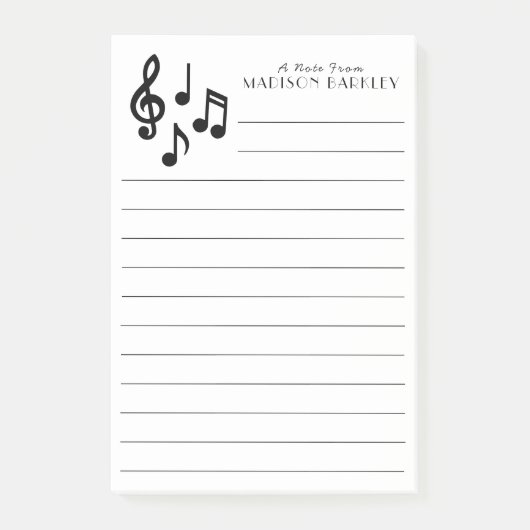 Post-it® Musique Note Professeur de musicien (Devant)