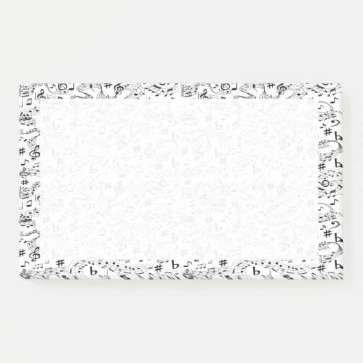 Post-it® Musique Notes musicales Noir et blanc (Devant)