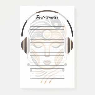 Post-it® Musique Zen Minimaliste Déesse Géométrique Abstrai