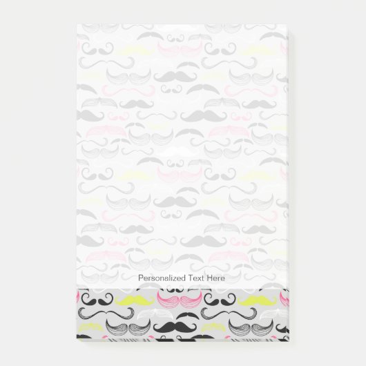 Post-it® Mustache motif, style rétro (Devant)