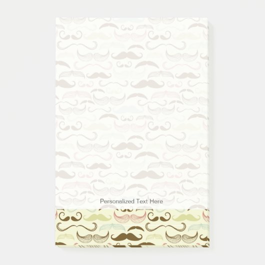 Post-it® Mustache motif, style rétro 4 (Devant)