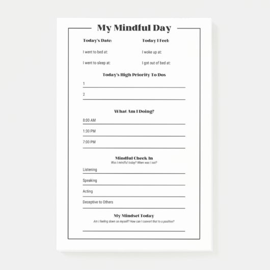 Post-it® My Mindful Day : Mindfult Daily Tracker (Devant)