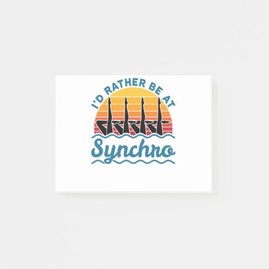 Post-it® Nage synchronisé Je préfère être à Synchro (Devant)