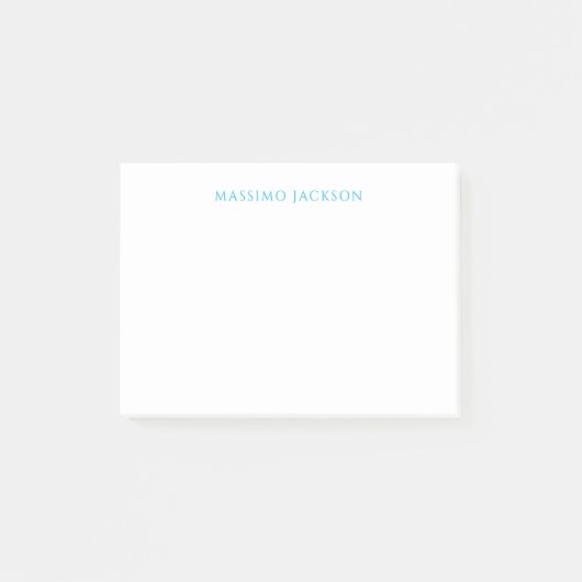 Post-it® Name Calligraphy Script Plain Simple White Blue (Devant)