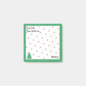 Post-it® Name, Funny Dear Santa Red Polka Dots (Devant)