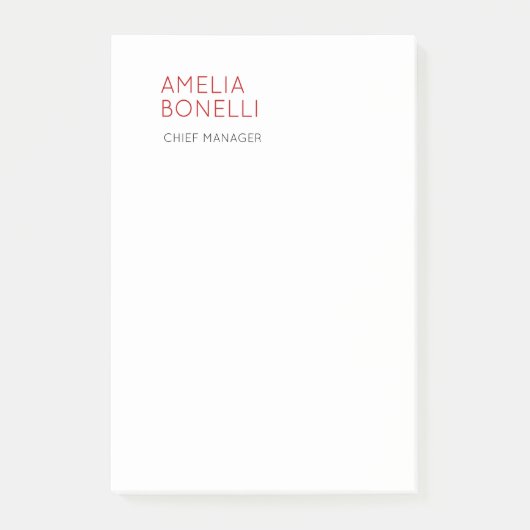 Post-it® Name Modern Minimalist Professional Plain Casual (Devant)