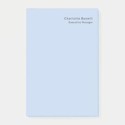 Post-it® Name Professional Modern Minimalist Blue  (Devant)