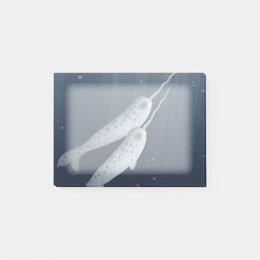 Post-it® Narwhals mignon nageant ensemble sous l'eau (Devant)