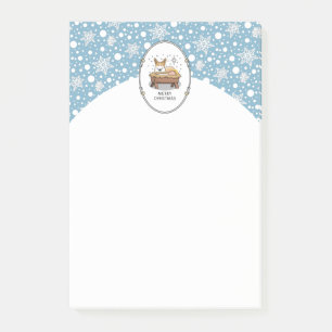 Post-it® Nativité de Noël Pembroke Welsh Corgi (rouge1) Amu