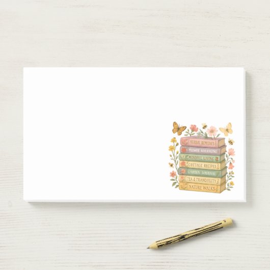 Post-it® Nature et livre Lover Botanique Stack (Sur un bureau)