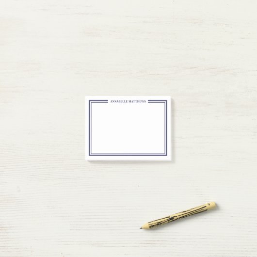 Post-it® Navy Blue Minimalist Monogram (Sur un bureau)