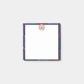 Post-it® Navy Blue Monogram Nom Cadeaux Enfants garçons bas (Devant)