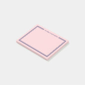 Post-it® Navy Blue Pink Monogram (Incliné)