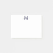 Post-it® Navy Blue Simple Minimalist Name Monogram (Devant)