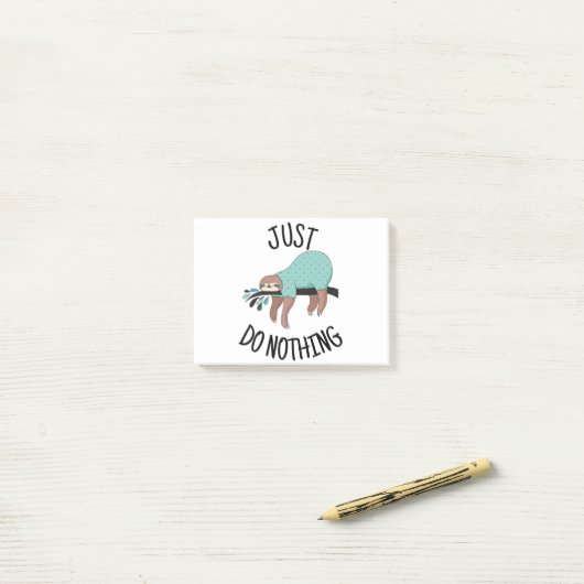 Post-it® Ne Fais Rien De Sloth (Sur un bureau)