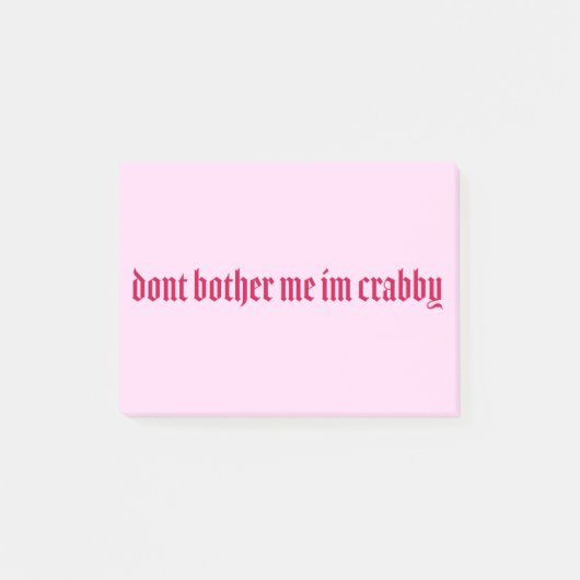 Post-it® ne me dérange pas je crabby citation rouge (Devant)