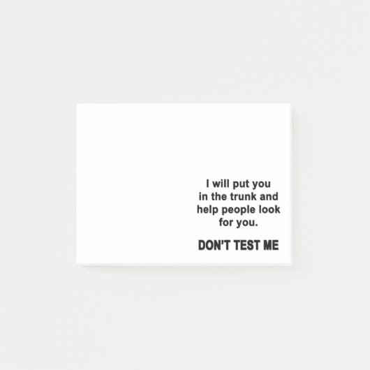 Post-it® Ne me testez pas (Devant)